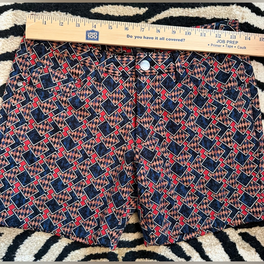 ST33LE  Men's Navy/Red Diamonds Stretch Knit Shorts Size 28 EUC - Picture 3 of 9